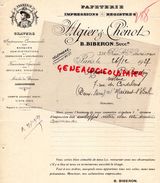 75- PARIS- FACTURE PAPETERIE IMPRIMERIE- ALGIER CHENOT-B. BIBERON-334 RUE SAINT HONORE-1927  GRAVURE FRANCOIS 1ER - Drukkerij & Papieren