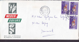 Luxembourg WEBER-SOEURS LUXEMBOURG 1971 Cover Brief ESBJERG Denmark 3x Epargne Scolaire Stamps - Covers & Documents