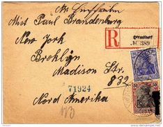 25925. Carta Certificada HERMSDORF (Alemania Reich) 1920. To USA - Brieven En Documenten