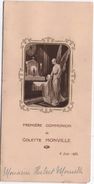 Menu De Premiére Comminion / Colette MONVILLE/Diner /YVETOT/1937      MENU210 - Menú