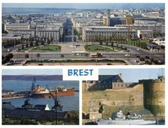 (M+S 400) France - Port Of Brest And Warship + Tanker - Pétroliers
