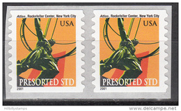 United States   Scott No 3520   Mnh    Year  2001 - Ruedecillas (Números De Placas)