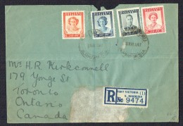 1947  Victory Issue SG 64-7   Registered FDC From Fort Victoria To Canada - Southern Rhodesia (...-1964)