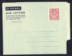 Northern Rhodesia  George VI  6d.  Air Letter - 5 Lines Of Text - Unused - Nordrhodesien (...-1963)