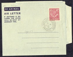 Northern Rhodesia  George VI  6d.  Air Letter - 6 Lines Of Text - Unused   Cancelled Fort Jameson - Rhodésie Du Nord (...-1963)