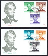 1965  Abraham Lincoln  Série Complète De 6 Sur 2 FDC - Autres & Non Classés