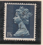 Great Britain  QE 2  SG 743 A  Variety  1/6d  Machine Issue  GREENISH BLUE COLOUR OMITTED  Used  #  02389   Sd - Variedades, Errores & Curiosidades