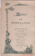 Menu / Déjeuner/ Mademoiselle Madeleine Petit/ Briavoine Guillaume/COUSANCES Aux Forges (Meuse)/ 1906          MENU216 - Menus