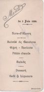 Menu / Petit/ Madame Matagne/ Barroux-Vivin / 1898        MENU218 - Menükarten