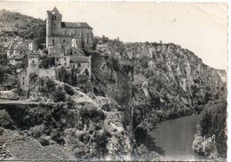 46. Saint Cirq Lapopie. Quartier Des Gardes Et Le Lot. Grand Format. Coin Haut Droit Abimé - Saint-Cirq-Lapopie