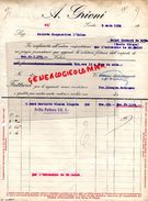 ITALIE- TRIESTE- RARE FACTURE A. GRIONI- ALIMENTATION SACS HARICOTS BLANCS LINGOTS- 1934 - Italië