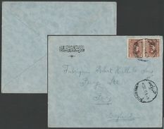 EGYPT 1931 KING FUAD / FOUAD 2 X 5 MILLS STAMP ON COVER / LETTER HELIOPOLIS TO BURY ENGLAND FABRIQUE ROBERT HALL & SONS - Covers & Documents