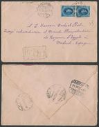 EGYPT 1926 KING FUAD / FOUAD 2 X 15 MILLS STAMP ON REGISTER COVER SAN STEFANO ALEXANDRIA TO MADRID SPAIN PLENIPOTENTIARY - Storia Postale