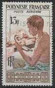 Polynesie Poste Aérienne Oblitérér, No: 1,  Y & T,  GRAVEUR SUR NACRE,  USED - Usados
