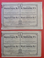Bauvorlagen Richters Kunst Anstalt Rudolstadt Thüringen Ca. 1900 Leipzig 2 Bauvorlagen Für Steinbaukästen - Germania