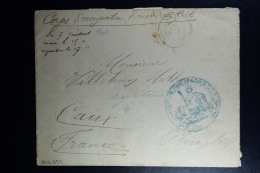 France : Corps D'occupation Francais En Crete 1903 A Caux Herault = Rr Avec Lettre Originale, Sans FM - Cartas
