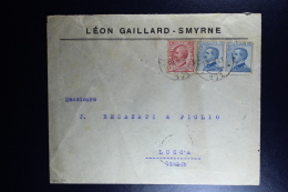 Italy : Company Cover 1921 Smirne To Lucca Mixed Stamps - Oficinas Europeas Y Asiáticas