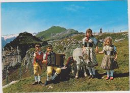 SUISSE,SCHWEIZ,SVIZZERA,SWITZERLAND,HELVETIA,SWISS,APPENZELL RHODES-INTERIEURES,EBENALP,ENFANTS,VACHE,ACCORDEON - Appenzell