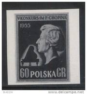 POLAND 1954 CHOPIN PIANO COMPETITION BLACK PRINT NHM Music Composers France - Proofs & Reprints