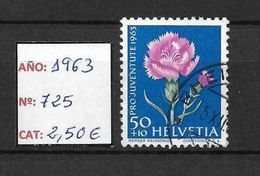 LOTE 1377  ///  SUIZA 1963   YVERT Nº: 725  //  CATALOG/COTE: 2,50€ - Usati