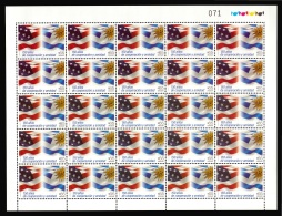 2017 URUGUAY AND USA FLAGS COOPERATION FRIENDSHIP STARS SUN MNH FULL SHEET + 1 USED ON COVER PER ORDER - Francobolli