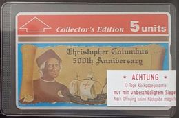 Gibraltar - GIB-16, Columbus 500th Anniversary Collectors Ed., 5U, 5000ex, 1992. Mint - Gibraltar