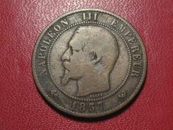 10 Centimes Napoléon III 1857 W Lille 3334 - 10 Centimes