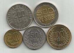 Colombia 2006 - 2012.. High Grade  Coin Set  20,50,100,200 And 500 Pesos - Colombie