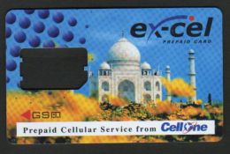 India  Cell One  Tajmahal  Ex-Cel   Prapaid  Telephone Card    #  Inde Indien   01629  OLD D - Telecom