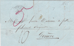 Préphilatélie : Petite Lettre Oblitérée ST.IMIER Le 20 Septembre 1845 à Destination De Genève - ...-1845 Precursores