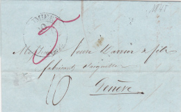 Préphilatélie : Petite Lettre Oblitérée ST.IMIER Le 20 Septembre 1845 à Destination De Genève - ...-1845 Prephilately