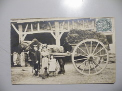 A443. CPA. 28.VILLEMEUX. Carte Photo. Famille QUATREBOEUFS. Charette Attelée...  Beau Plan Animé. écrite & Voyagée 1907 - Villemeux-sur-Eure