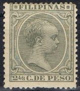 Sello 2 4/8 Ctvos FILIPINAS Españolas, VARIEDAD Impresion, Num 94 * - Philipines