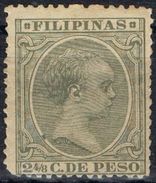 Sello 2 4/8 Ctvos FILIPINAS Españolas, VARIEDAD Impresion, Num 94 * - Philippines