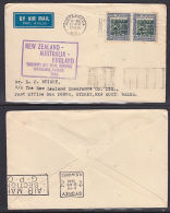 E0108 NEW ZEALAND 1940, New Zealand - Australia - England Through Air Mail Service, Inaugral Flight - Brieven En Documenten