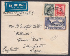 E0267 NEW ZEALAND 1938, Airmail Cover Auckland To Shenfield, UK - Cartas & Documentos