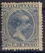 Sellos 2 4/8 Ctvos FILIPINAS Españolas, VARIEDAD Impresion, Num 81 * - Philipines