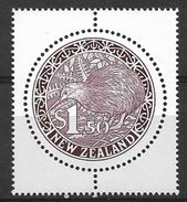 NEW ZEALAND 2002, Round Kiwi Stamp, Purple Brown - Kiwi