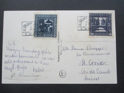 Österreich 1926 Michel Nr. 489 / 492 Nibelungensage. Sonderstempel WIPA. Nach St. Croix Schweiz - Brieven En Documenten