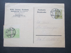 Deutsches Reich Memelgebiet 1926 Postkarte Silute. Willy Dumat, Rendant. Heydekrug. Briefmarkenhändler. Nach Trieste - Memel (Klaipeda) 1923