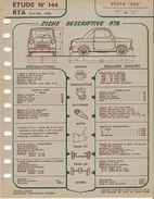 FICHE RTA 1958 VESPA 400 - Other Plans