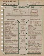 FICHE RTA 1958 SIMCA ARIANE - Other Plans