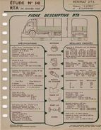 FICHE RTA 1958 CAMION RENAULT ETENDARD - Other Plans