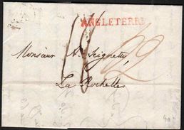 FRANCE ENTREE 1822  'ANGLETERRE' Rouge, Lettre De Londres à La Rochelle. - Entry Postmarks
