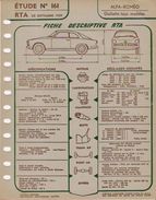 FICHE RTA 1959 ALFA ROMEO GIULIETTA - Other Plans