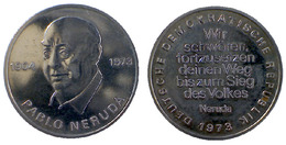 02821 GETTONE TOKEN JETON FICHA EAST GERMANY PABLO NERUDA DEUTSCHE DEMOKRATIC REPUBLIK 1973 - Sonstige & Ohne Zuordnung