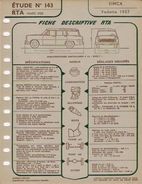 FICHE RTA 1958 SIMCA VEDETTE - Other Plans