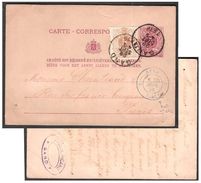 FRANCE ENTREE 1878 BELGIQUE CARTE-CORRESPONDANCE DE GAND A PARIS,  'BELG/5 LILLE 5' Bleu - Marques D'entrées