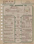 FICHE RTA 1958 SIMCA MONTLHERY - Other Plans