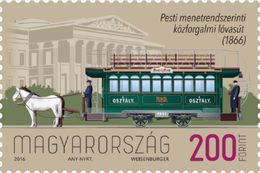 HUNGARY 2016 TRANSPORT Trains. 150 Years Since The First Horse-Drawn TRAMWAY - Fine Stamp MNH - Nuevos